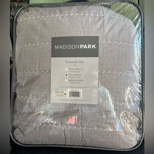 Madison Park Gray/Taupe/Blue Coverlet Set - Full/Queen Sized - Brand New in Box